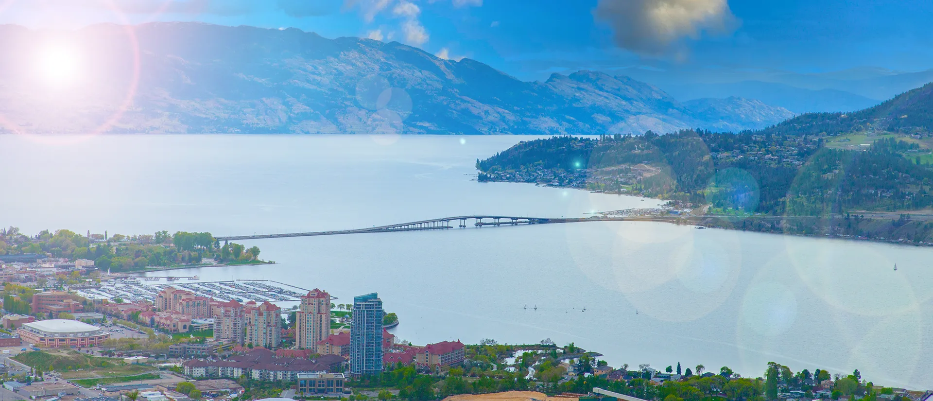 kelowna real estate view of lake with bridge